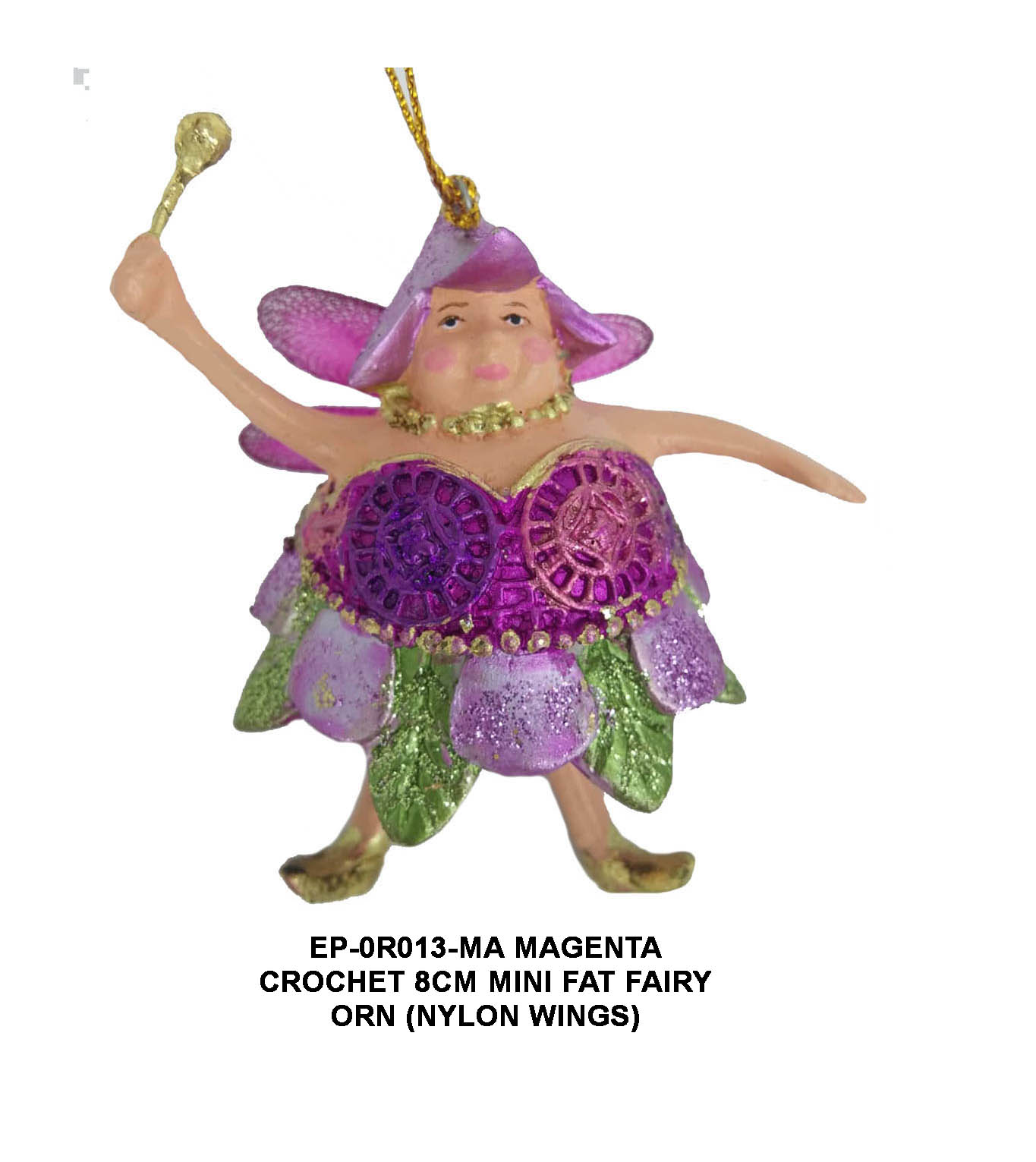 Magenta Crochet Miniature Fat Fairy EP-0R013-MA